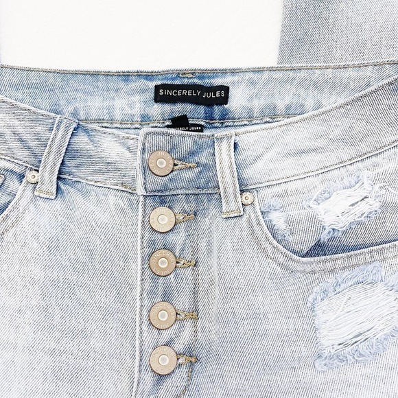 Sincerely Jules High Rise Button Down Light Wash Denim Jeans SZ27 - Picture 7 of 7